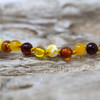 Baltic Amber Honey Cognac, Champagne Dark Cherry, Lemon 4mm Round - 12" Strand