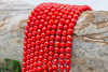 Red Coral Dyed Polished 6mm Faceted Round