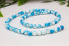 Mashan Jade Dyed Blue White Mix Polished 6mm Round