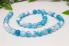 Mashan Jade Dyed Blue White Mix Polished 8mm Round