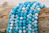 Mashan Jade Dyed Blue White Mix Polished 8mm Round