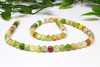 Mashan Jade Dyed Green, Yellow, Red Mix Polished 6mm Round