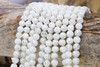 Millefiori Glass White Flower 7mm Round