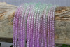 Glass Crystal Polished 4mm Faceted Round - Pink, Purple, Green Mix