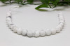 White Howlite Matte 8mm Round - 2mm Large Hole