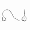 Sterling Silver Sacred Lotus Flower Hook Earring Wires - Sold as a Pair