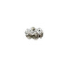 Antique Silver Rhinestone 8x3.8mm Wavy Edge Brass Spacer Bead