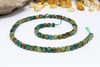 Tiger Eye Green / Gold Polished 5mm Faceted Cube