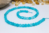 Dyed Aqua Quartz 5mm Faceted Cube