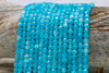 Dyed Aqua Quartz 5mm Faceted Cube