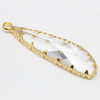 18K Gold Plated 10x35mm Glass Drop Pendant