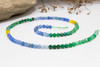 Quartz Dyed Blue, Green, Yellow Banded 4mm Faceted Round