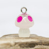 Luminous Resin 17x14mm Fuchsia Mushroom Charm