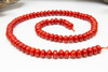 Red Coral Dyed Polished 4x7mm Rondelle