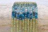 Citrine & Apatite Polished 4mm Faceted Cube