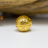 Gold Plated Stainless Steel 8mm Criss Cross Round Bead