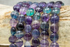 Rainbow Fluorite Polished 14mm Puffy Coin