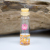 Glass Bottle with Resin & Dried Flower Peach / Pink Pendant