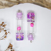 Resin 37x11mm Glass Bottle with Dried Flower Purple / Pink Pendant