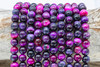 Tiger Eye A Grade Polished Dyed Purple / Pink Galaxy 10mm Round