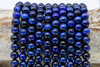 Tiger Eye A Grade Polished Dyed Dark Blue 10mm Round
