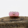 Czech Glass 13x9mm Greek Key - Pink Opaline with Dark Bronze Wash