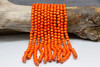 Dyed Bright Orange Wood Polished 8mm Round