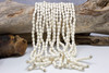 White Wood Polished 6x9mm Rice Oval