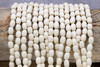 White Wood Polished 6x9mm Rice Oval