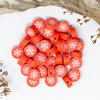 Polymer Clay 10mm Red Snowman Flat Round
