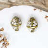 Conch Shell 14x11mm Brass Inlaid Bicone Bead - Sold Individually