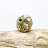 Conch Shell 14x11mm Brass Inlaid Bicone Bead - Sold Individually