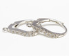 Rhodium over Sterling Silver CZ 13x18mm Leverback Earrings - Sold as a Pair