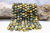 Tiger Eye A Grade Dyed Blue Yellow Polished 14mm Round