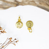 Gold Plated Micro Pave 7mm Moon Coin Charm