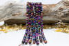 Tiger Eye Galaxy Pink Blue Mix Polished 6x10mm Faceted Rondelle