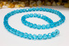 Glass Crystal Polished 7mm Faceted Round - Cyan Blue