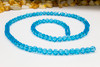 Glass Crystal Polished 5mm Faceted Round - Cyan Blue