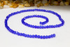 Glass Crystal Polished 3mm Faceted Rondelle - Transparent Medium Blue