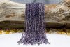 Glass Crystal Polished 3mm Faceted Round - Medium Purple Half Coated