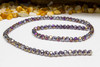 Glass Crystal Polished 5x6mm Faceted Rondel - Purple Iris Full Plated