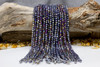 Glass Crystal Polished 5x6mm Faceted Rondelle - Purple Iris Full Plated