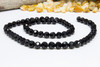 Glass Crystal Polished 7mm Faceted Round - Black