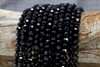 Glass Crystal Polished 7mm Faceted Round - Black