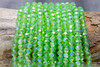Glass Crystal Polished 5mm Faceted Round - Light Green AB