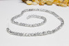 Glass Crystal Polished 4mm Faceted Round - 1/2 Plated Silver