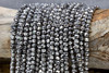 Glass Crystal Polished 6mm Faceted Round - Full Plated Platinum