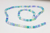 Glass Crystal Polished 3x4mm Faceted Rondel - Blue Mix