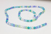 Glass Crystal Polished 3x4mm Faceted Rondelle - Blue Mix