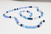 Glass Crystal Polished 3x4mm Faceted Rondelle - Dark Blue Mix